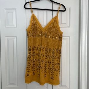 Free People sequin yellow mini dress